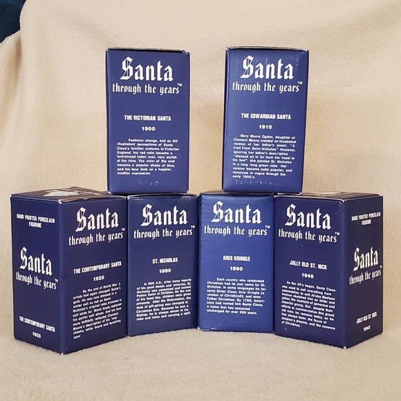Santas Through The Years Set of 6 Hand Painted Figurines - Picture 11 of 12